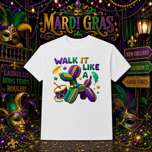 Let The Good Times Roll Mardi Gras Mask – DTF Transfer – by Ink Rush – Premade Transfers – Mardi Gras, Apparel Decor