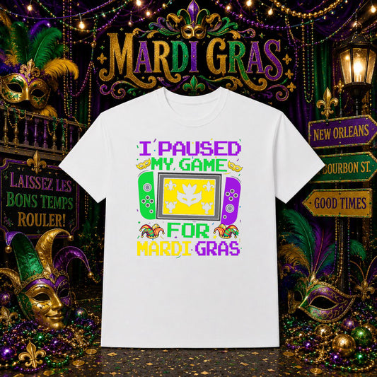 LET THE GOOD TIMES ROLL Mardi Gras Mask – DTF Transfer – by Ink Rush – Premade Transfers – DTF Transfers, Apparel Decor