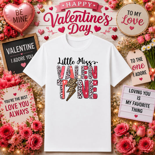 Little Miss Sweetheart – Valentines DTF Transfer – by Ink Rush – Premade Transfers – DTF Transfers, Apparel Decor