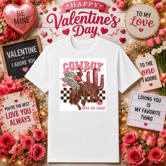 LOVE Cowboy Hat Heart – Western Valentine DTF Transfer – by Ink Rush – Premade Transfers – DTF Transfer, Apparel Decor