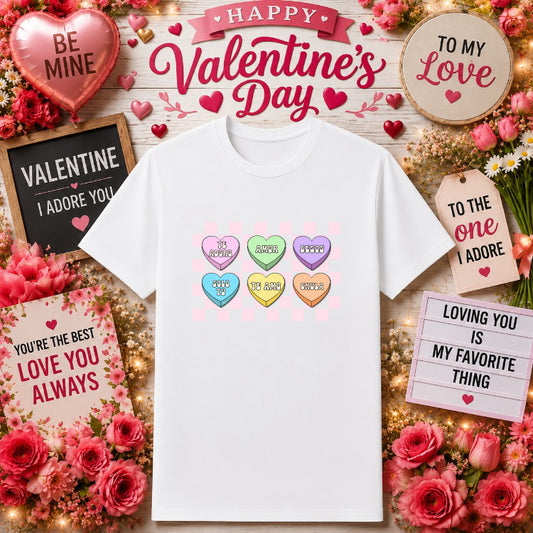 LOVE Stacked Hearts – Valentine DTF Transfer – by Ink Rush – Premade Transfers – Apparel, DTF Transfers