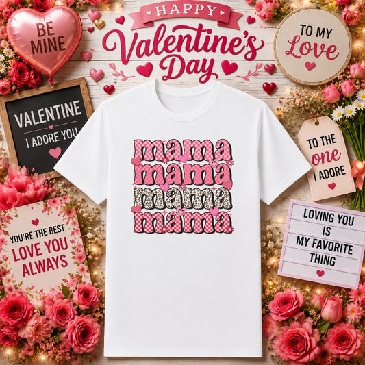 MAMA Leopard Heart – Valentine's Day DTF Transfer – by Ink Rush – Premade Transfers – Mama, Apparel Decor