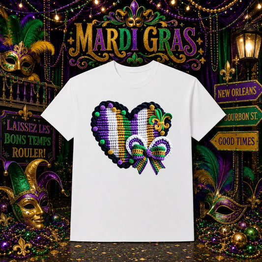 MARDI GRAS EST. 1702 – Mardi Gras DTF Transfer – by Ink Rush – Premade Transfers – Mardi Gras, Apparel Decor