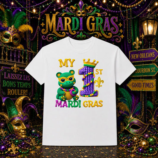 MARDI GRAS Fleur-de-lis – Mardi Gras DTF Transfer – by Ink Rush – Premade Transfers – Mardi Gras, DTF Transfer