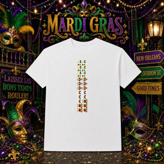 MARDI GRAS Louisiana State Outline – DTF Transfer – by Ink Rush – Premade Transfers – DTF, Apparel DTF