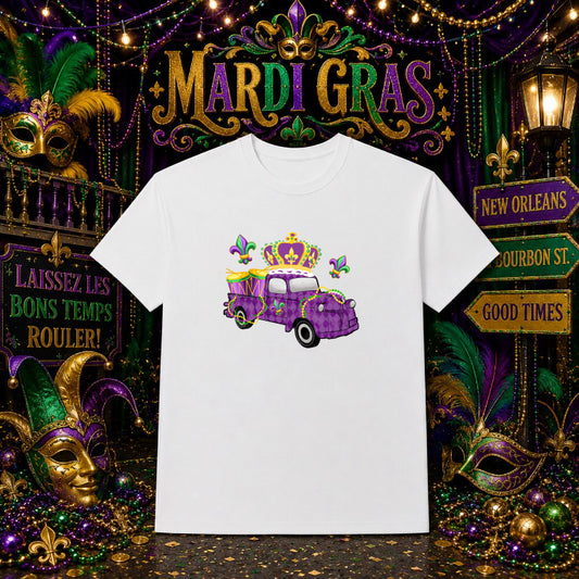 Mardi Gras Mask & Beads – DTF Transfer – by Ink Rush – Premade Transfers – DTF Transfers, Apparel Crafting