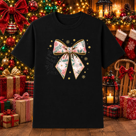 Merry & Bright – Christmas Floral DTF Transfer – by Ink Rush – Premade Transfers – DTF Transfer, Apparel Decor