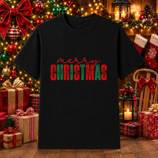 Merry Christmas – Christmas Apparel DTF Transfer – by Ink Rush – Premade Transfers – Apparel DTF, Ready-to-Press