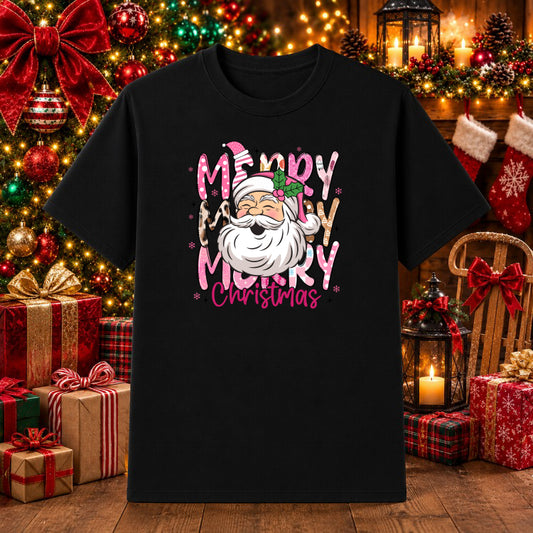 Merry Christmas Pink Script – Christmas DTF Transfer – by Ink Rush – Premade Transfers – Christmas, DTF Transfers