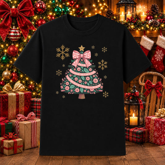 MERRY CHRISTMAS Pink Truck – Christmas DTF Transfer – by Ink Rush – Premade Transfers – Christmas, Holiday Apparel
