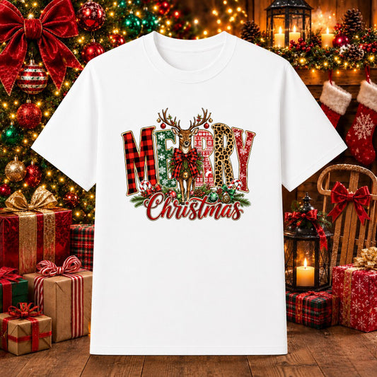 Merry Christmas Red Truck – Christmas DTF Transfer – by Ink Rush – Premade Transfers – Christmas, Holiday