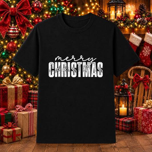 Merry Christmas Script – Christmas DTF Transfer – by Ink Rush – Premade Transfers – Christmas, Apparel