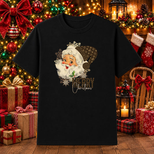 MERRY CHRISTMAS Vintage Santa – Christmas DTF Transfer – by Ink Rush – Premade Transfers – Christmas, Premade DTF