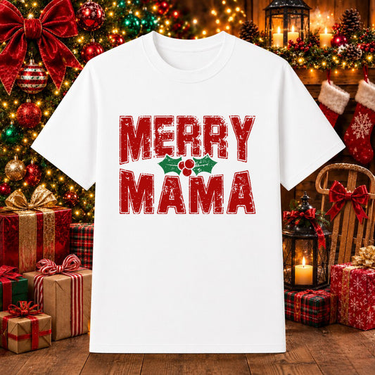 Merry Mama – Christmas DTF Transfer – by Ink Rush – Premade Transfers – Christmas, Apparel Decoration