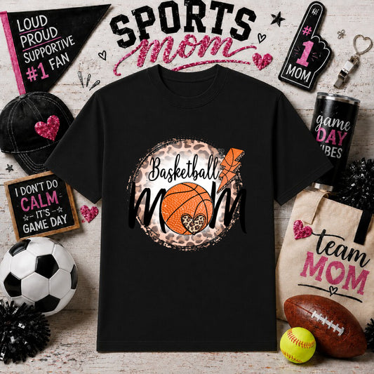 My Heart Is On That Court – Basketball Mom DTF Transfer – by Ink Rush – Premade Transfers – Sports Mom, Gameday