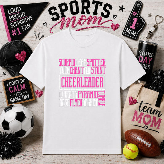 My Heart is on That Mat – Cheer Mom DTF Transfer – by Ink Rush – Premade Transfers – Sports Mom, DTF Transfers