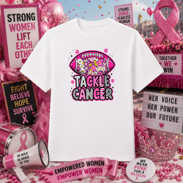 "Never Give Up" Breast Cancer Awareness – DTF Transfer – by Ink Rush – Premade Transfers – Breast Cancer Awareness, Appare...