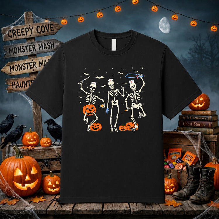 Night Shift Nurse Skeleton – Halloween DTF Transfer – by Ink Rush – Premade Transfers – DTF Transfers, Apparel Decoration