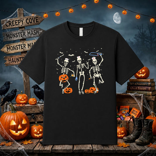 Night Shift Nurse Skeleton – Halloween DTF Transfer – by Ink Rush – Premade Transfers – DTF Transfers, Apparel Decoration