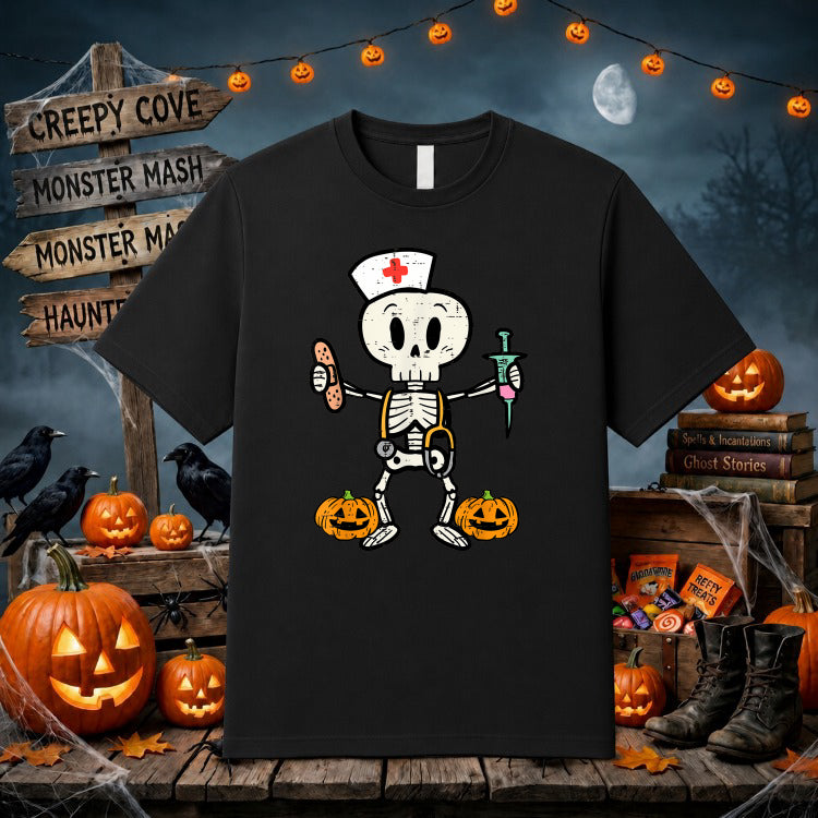 NURSE LIFE Skeleton – Halloween DTF Transfer – by Ink Rush – Premade Transfers – DTF Transfers, Apparel Decorating