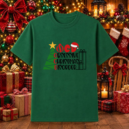 OCD Obsessive Christmas Disorder – Christmas DTF Transfer – by Ink Rush – Premade Transfers – DTF Transfers, Christmas