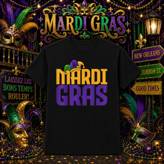 Ornate Mardi Gras Skull Crown – Ready to Press DTF Transfer – by Ink Rush – Premade Transfers – Mardi Gras, Apparel Decora...