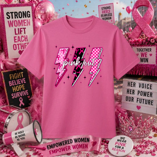 Pink Out – Breast Cancer Awareness DTF Transfer – by Ink Rush – Premade Transfers – Breast Cancer Awareness, DTF Transfer