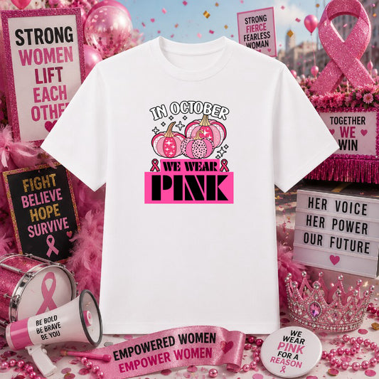 Pink Ribbon Fight For A Cure – Breast Cancer Awareness DTF Transfer – by Ink Rush – Premade Transfers – Breast Cancer Awar...