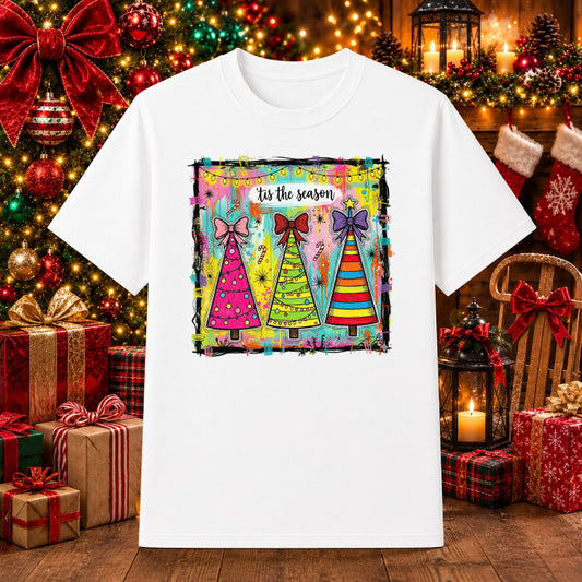 Preppy Tis The Season Christmas Tree – Christmas DTF Transfer – by Ink Rush – Premade Transfers – Christmas, Apparel Printing