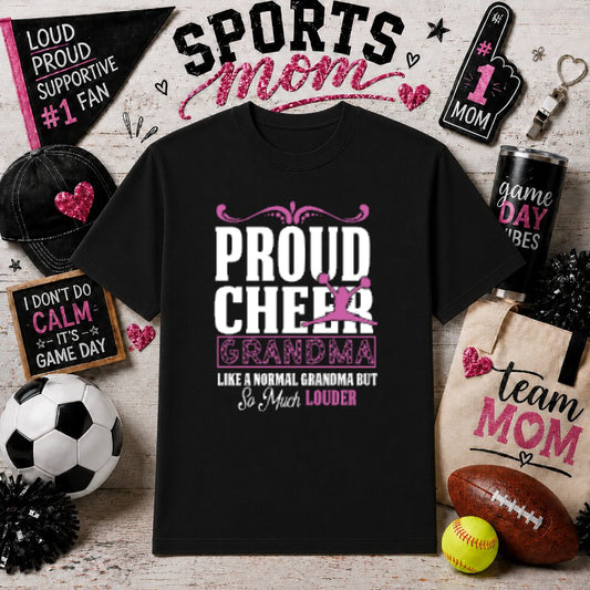 Proud Cheer Grandma – Gameday DTF Transfer – by Ink Rush – Premade Transfers – Sports Mom/Gameday, DTF Transfers