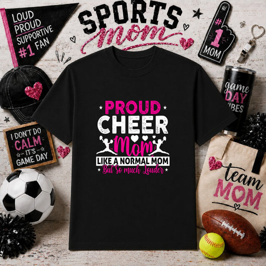 Proud Cheer Mom – Gameday DTF Transfer – by Ink Rush – Premade Transfers – Sports Mom, Gameday