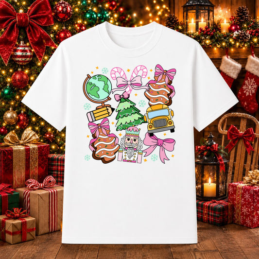 "READ" Book Christmas Tree – Teacher DTF Transfer – by Ink Rush – Premade Transfers – DTF Transfers, Christmas