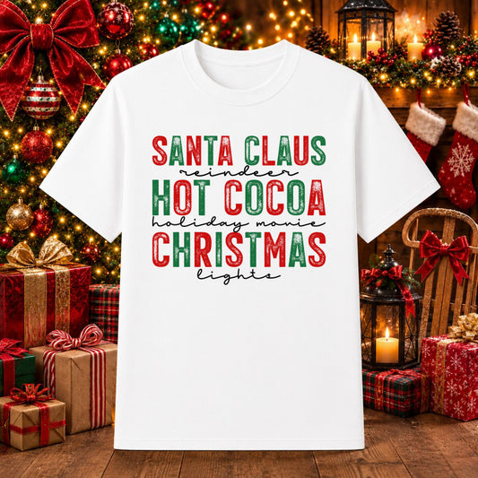Santa Reindeer Hot Cocoa Scene – Christmas DTF Transfer – by Ink Rush – Premade Transfers – Christmas, DTF Transfers