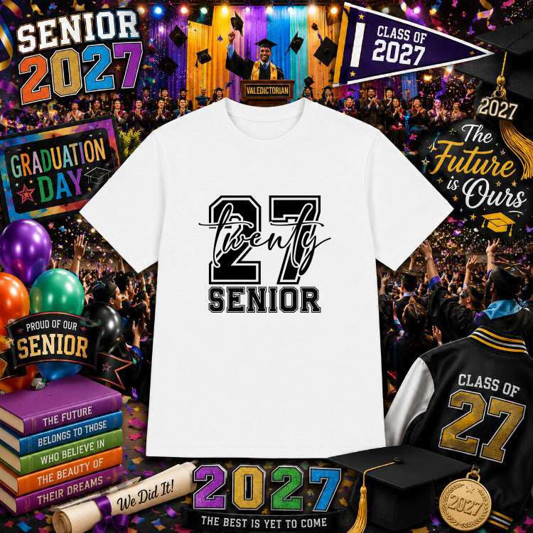 SENIOR 2027 Class Distressed – Graduation DTF Transfer – by Ink Rush – Premade Transfers – Graduation, Apparel Decor