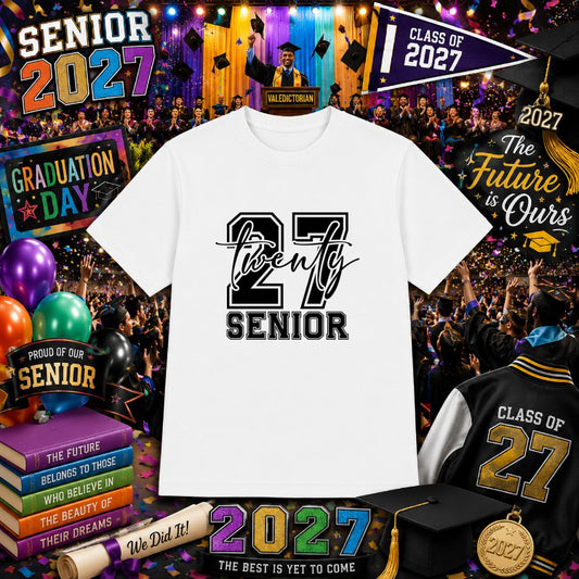 SENIOR 2027 Class Distressed – Graduation DTF Transfer – by Ink Rush – Premade Transfers – Graduation, Apparel Decor