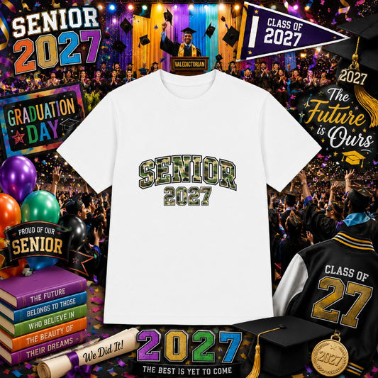SENIOR 2027 Distressed Graduation – Class of 2027 DTF Transfer – by Ink Rush – Premade Transfers – Graduation, Apparel Decor