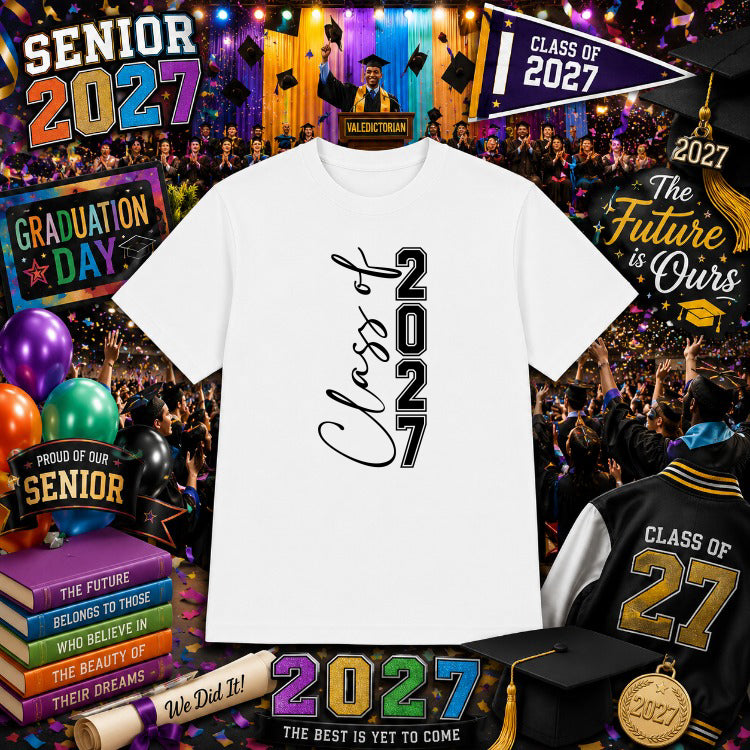 SENIOR 2027 Distressed Text – Senior Class DTF Transfer – by Ink Rush – Premade Transfers – Senior, Graduation