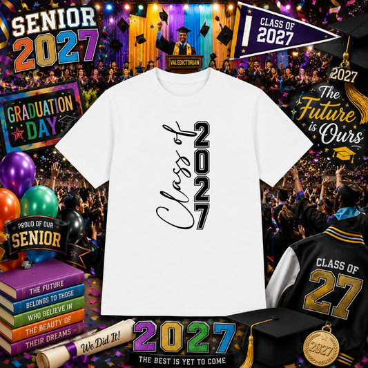 SENIOR 2027 Distressed Text – Senior Class DTF Transfer – by Ink Rush – Premade Transfers – Senior, Graduation