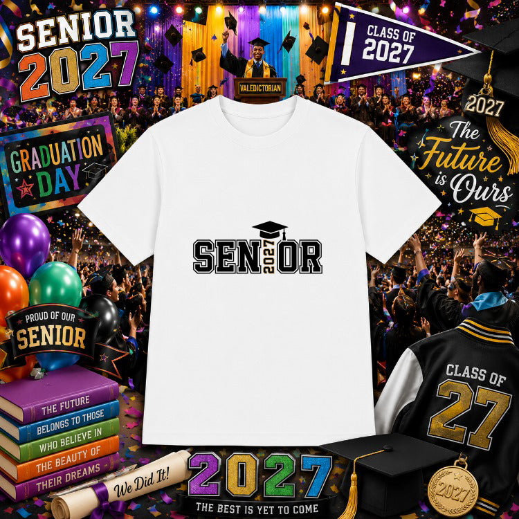 SENIOR 2027 Graduation Cap – Class of 2027 DTF Transfer – by Ink Rush – Premade Transfers – Senior 2027, DTF Transfers