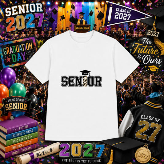 SENIOR 2027 Graduation Cap – Class of 2027 DTF Transfer – by Ink Rush – Premade Transfers – Senior 2027, DTF Transfers