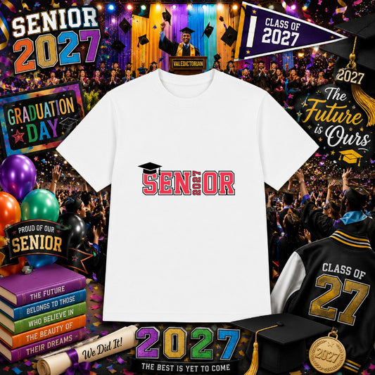 SENIOR 2027 Graduation Cap & Diploma – Senior DTF Transfer – by Ink Rush – Premade Transfers – Senior Apparel, Apparel Decor