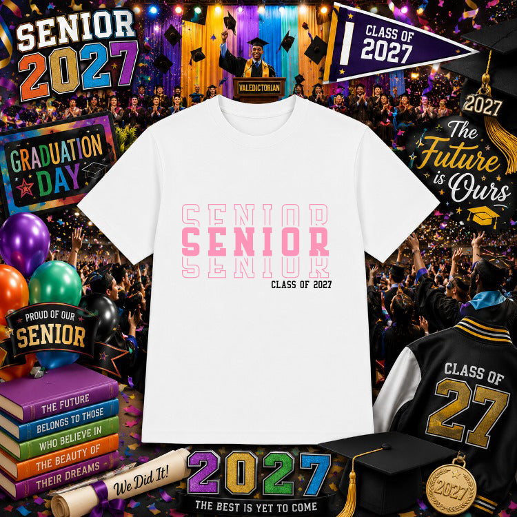SENIOR 2027 Graduation Cap – Graduation DTF Transfer – by Ink Rush – Premade Transfers – Graduation, Apparel Decor