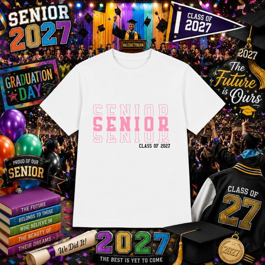 SENIOR 2027 Graduation Cap – Graduation DTF Transfer – by Ink Rush – Premade Transfers – Graduation, Apparel Decor