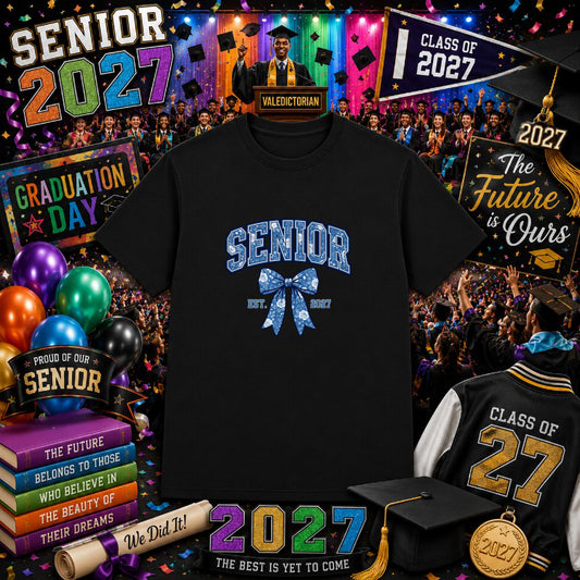 SENIOR 2027 – Graduation DTF Transfer – by Ink Rush – Premade Transfers – Graduation, Apparel Decor