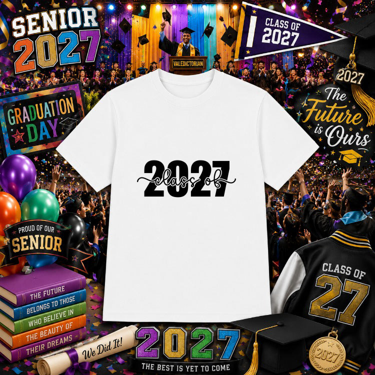 SENIOR 2027 THE LEGEND BEGINS – Graduation DTF Transfer – by Ink Rush – Premade Transfers – Senior Class, Graduation Apparel
