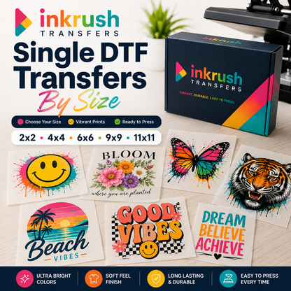 Single DTF Transfers by Size – Upload Your PNG | Ink Rush DTF