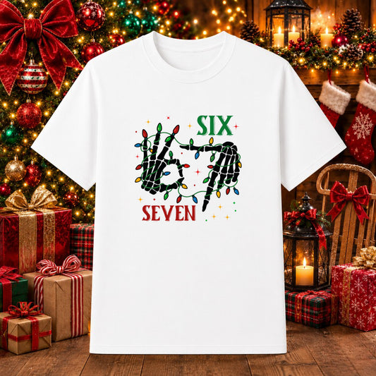 SIX SEVEN Skeleton Hand Christmas – DTF Transfer – by Ink Rush – Premade Transfers – Inkrush Transfer, DTF Transfers