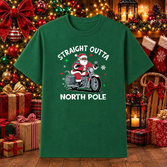 Smiling Black Santa Claus – Christmas DTF Transfer – by Ink Rush – Premade Transfers – DTF Transfers, Holiday Apparel
