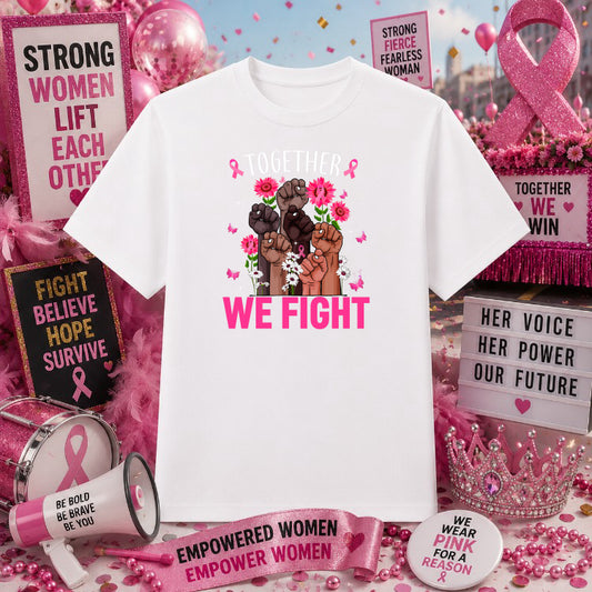 STRONG FIGHTER Ribbon – Breast Cancer Awareness DTF Transfer – by Ink Rush – Premade Transfers – Breast Cancer Awareness,...