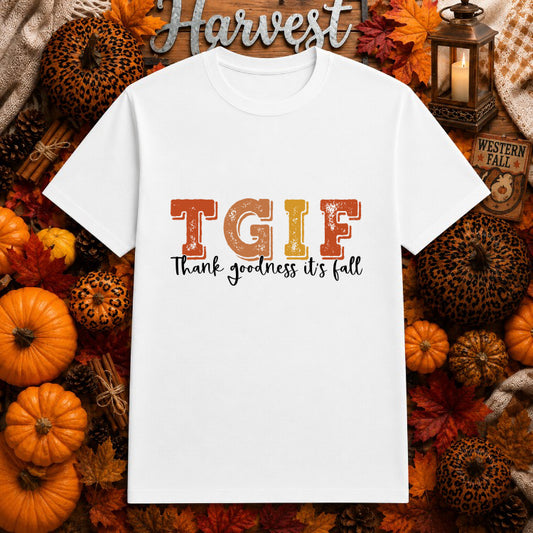 Thank Goodness It's Fall – Autumn DTF Transfer – by Ink Rush – Premade Transfers – Fall, Apparel Decorating